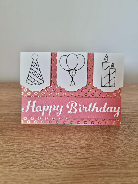 Hot Pink, Gold Circles