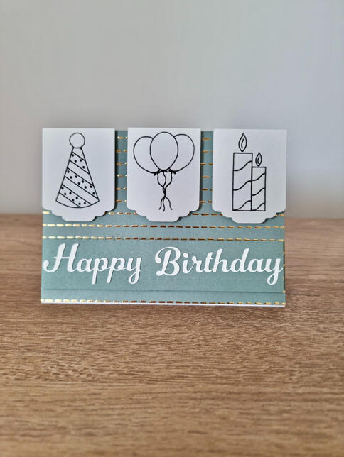 Blue-Green, Gold Dash